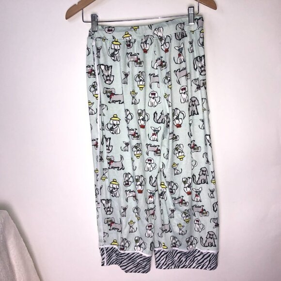 Cuddl Duds Pajama Pants Light Green with Dogs Small - Picture 5 of 10